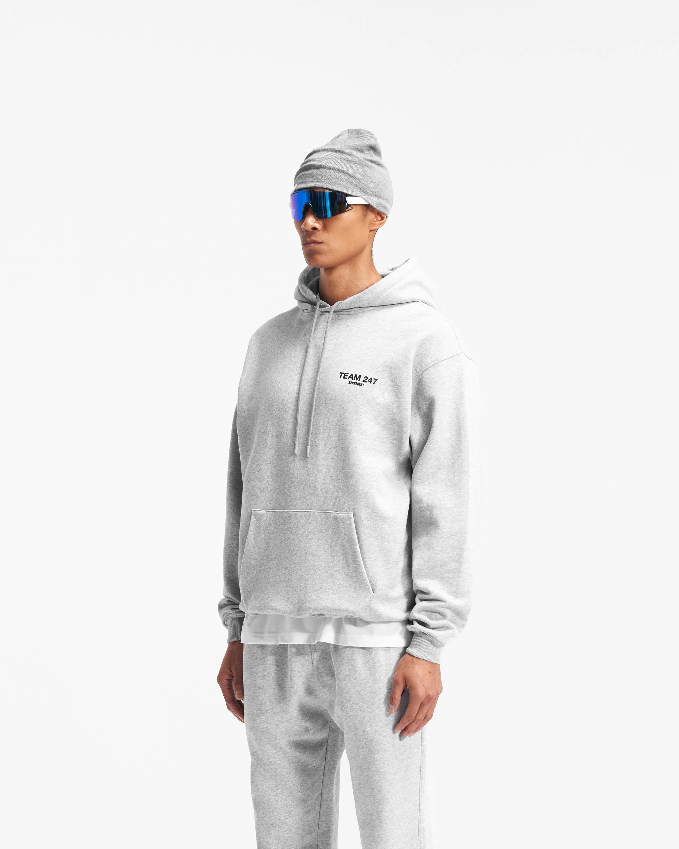 247 OVERSIZED HOODIE ASH GREY/BLACK