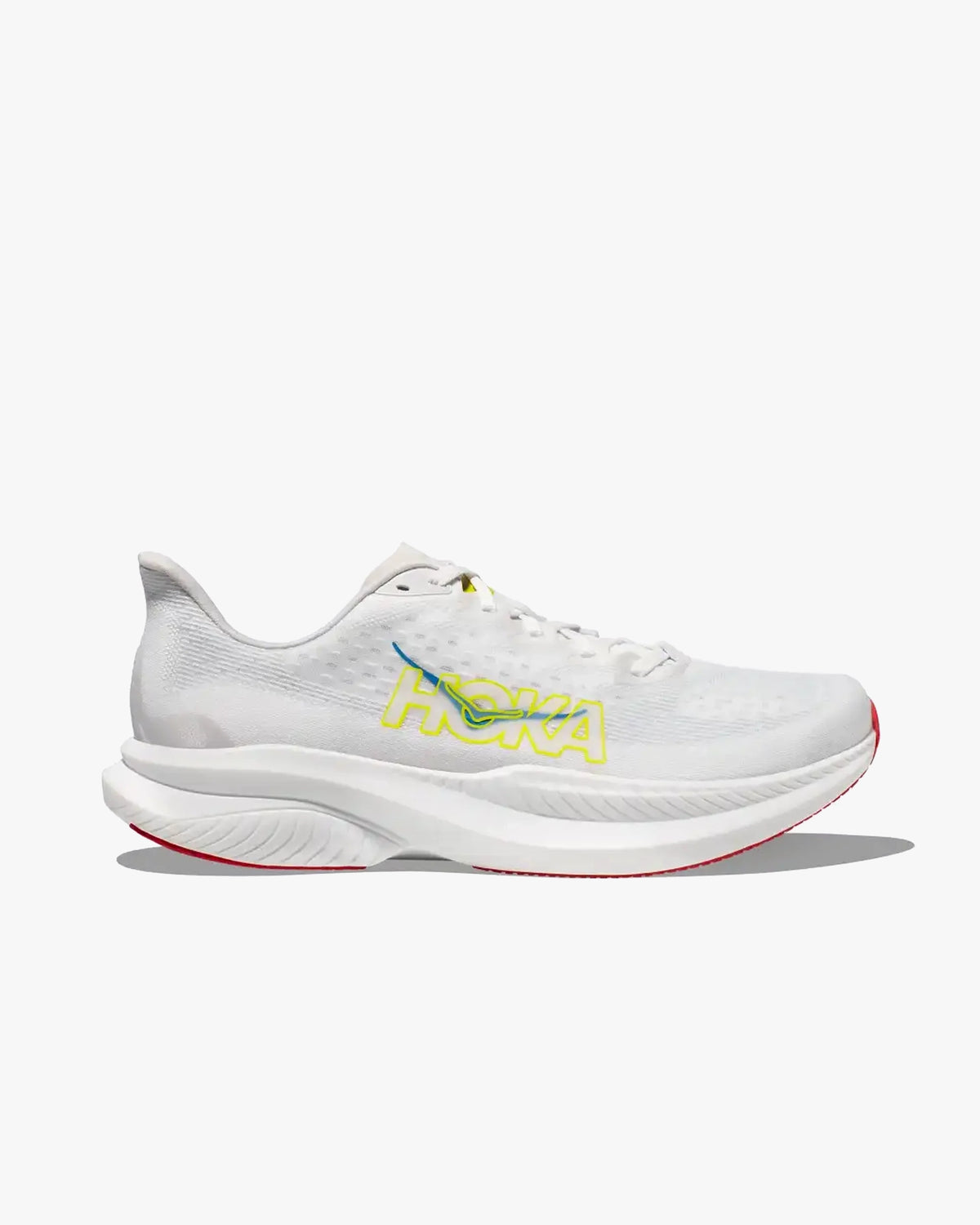 HOKA MENS RUNNING SHOES MACH6 WHITE/NIMBUS CLOUD