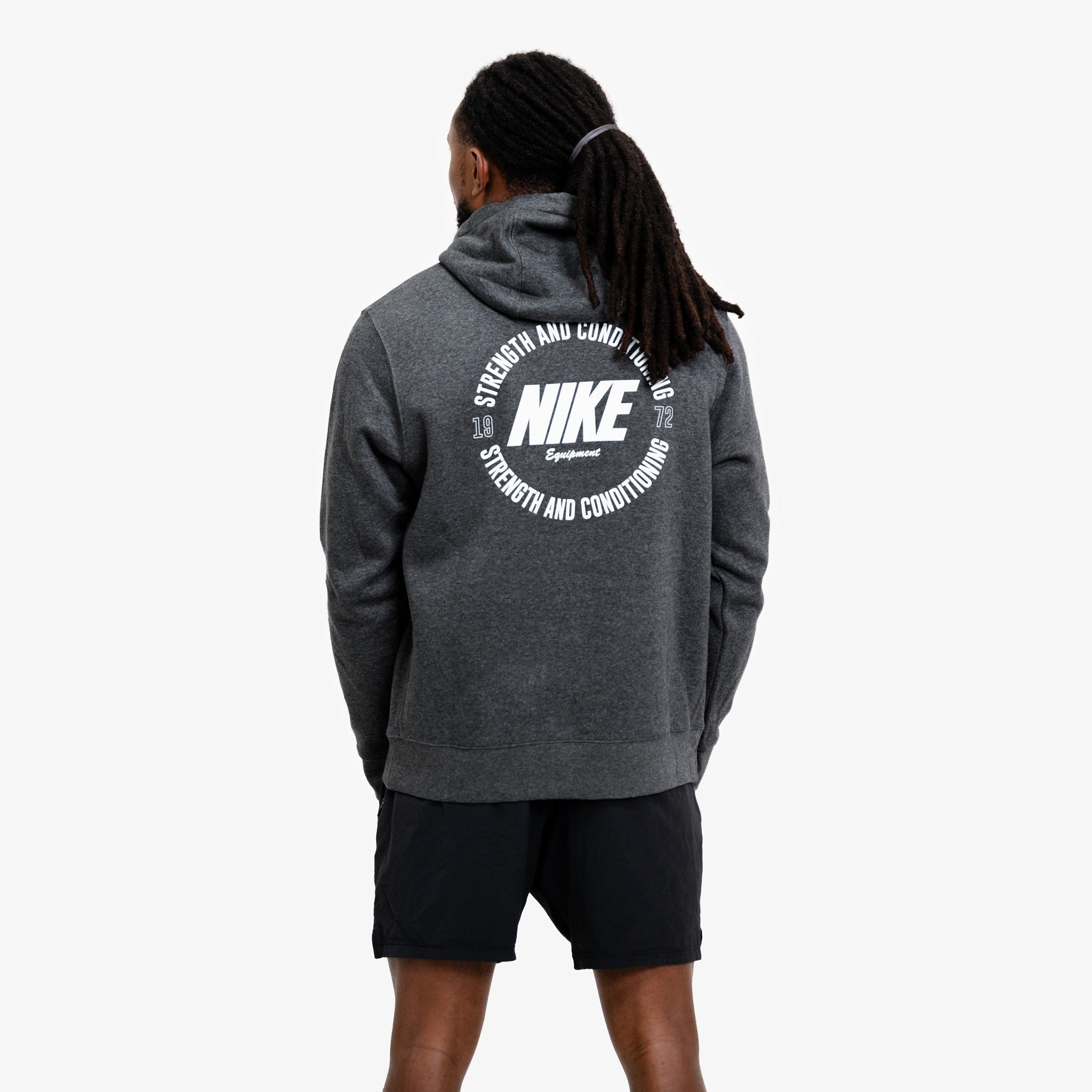 NIKE S&C HOODIE UNISEX CHARCOAL/WHITE
