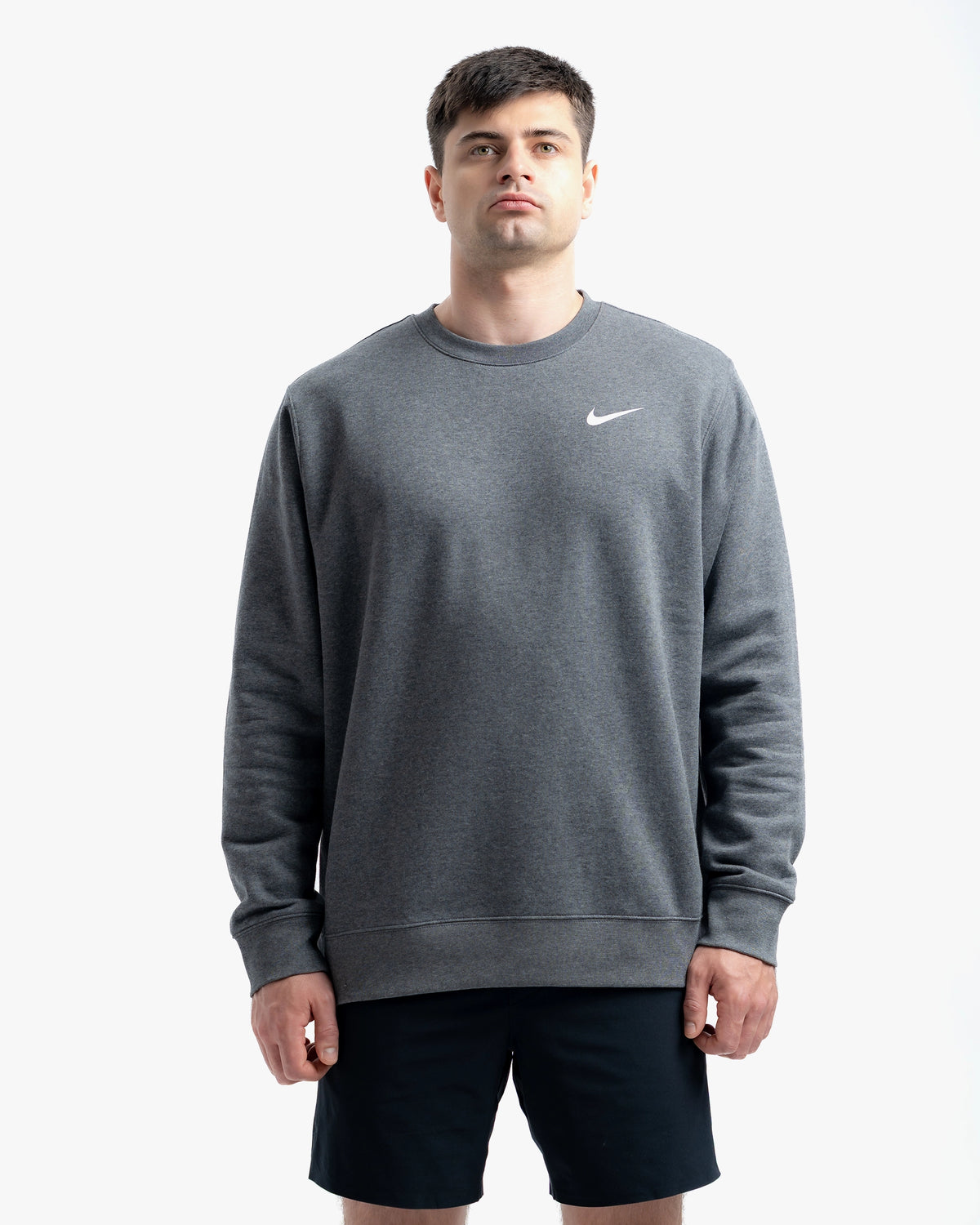 NIKE S&C MEN'S CREWNECK CHARCOAL/WHITE