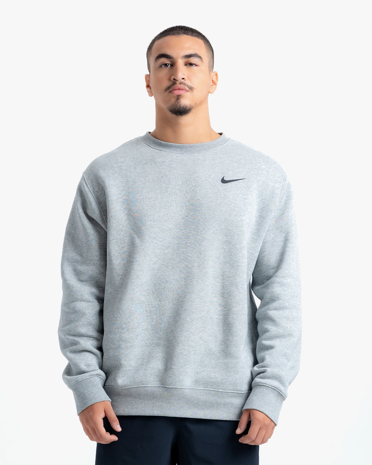 NIKE S&C MEN'S CREWNECK HEATHER GREY/BLACK