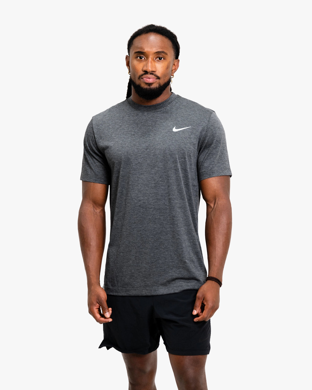 NIKE S&C MEN'S TEE HEATHER CHARCOAL/WHITE