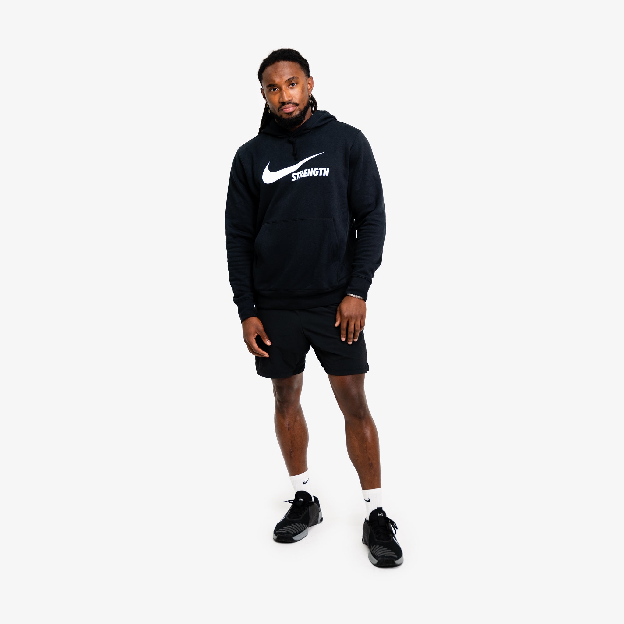 NIKE STRENGTH HOODIE BLACK/WHITE