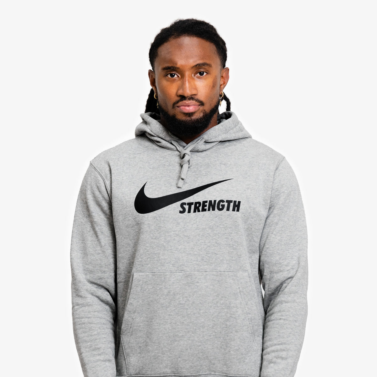 NIKE STRENGTH HOODIE HEATHER GREY/BLACK