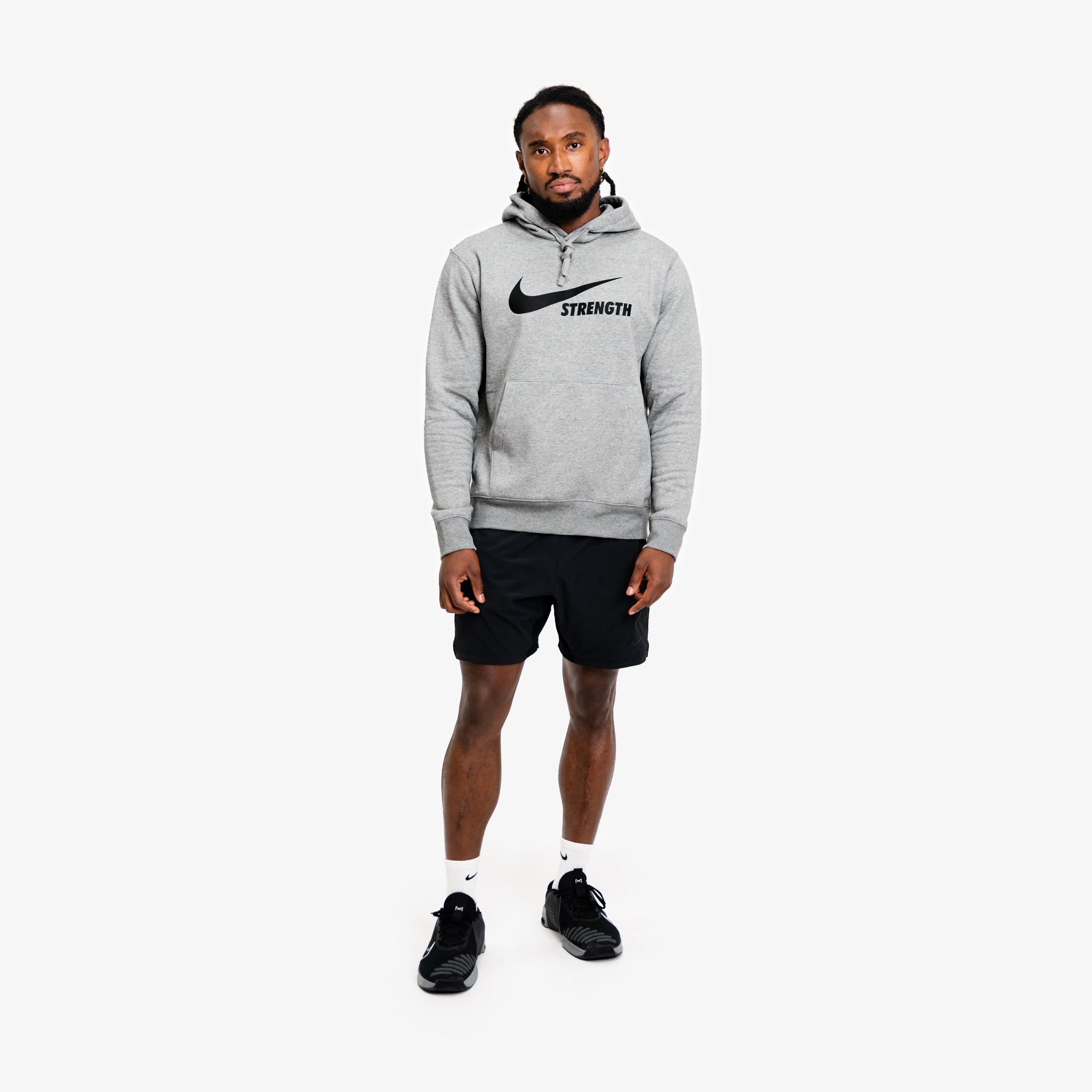 NIKE STRENGTH HOODIE HEATHER GREY/BLACK
