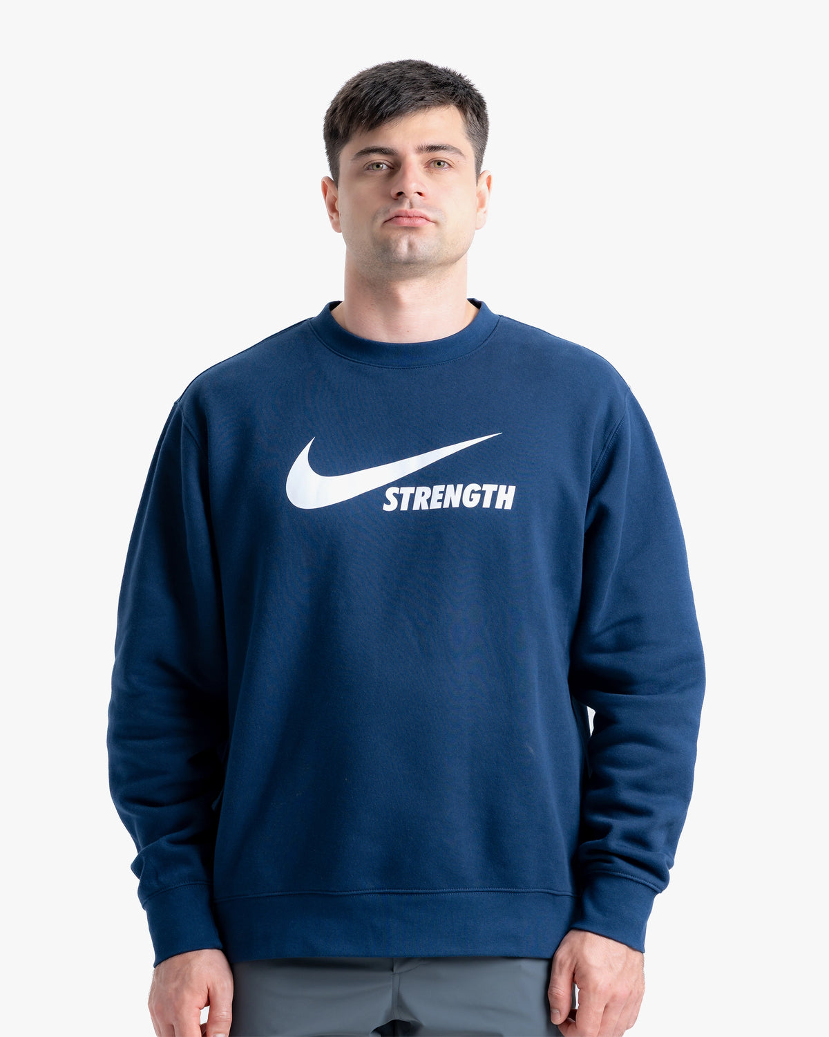 NIKE STRENGTH MEN'S CREWNECK NAVY/WHITE