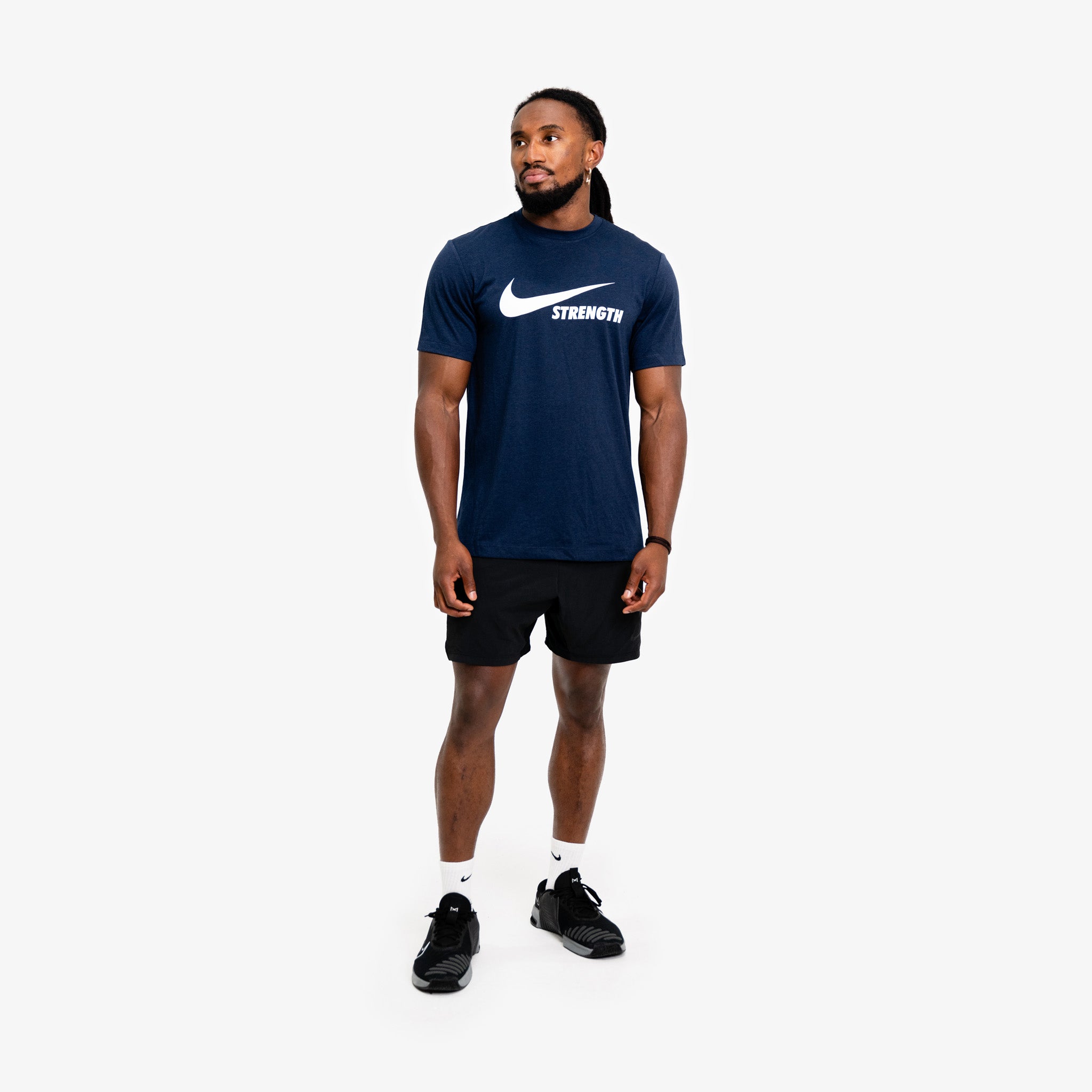 NIKE STRENGTH MEN'S TEE NAVY/WHITE