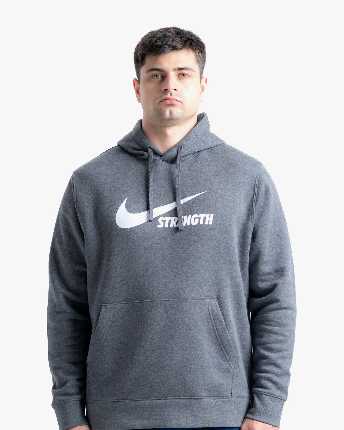NIKE STRENGTH UNISEX HOODIE CHARCOAL/WHITE