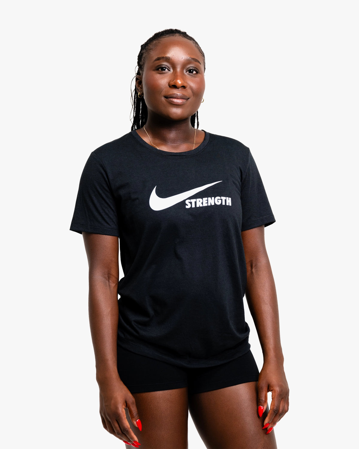 NIKE STRENGTH WOMEN'S TEE BLACK/WHITE