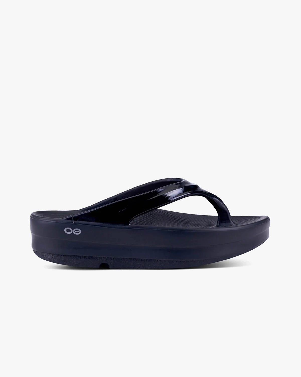OOFOS UNISEX OOMEGA THONG  SANDALS - BLACK