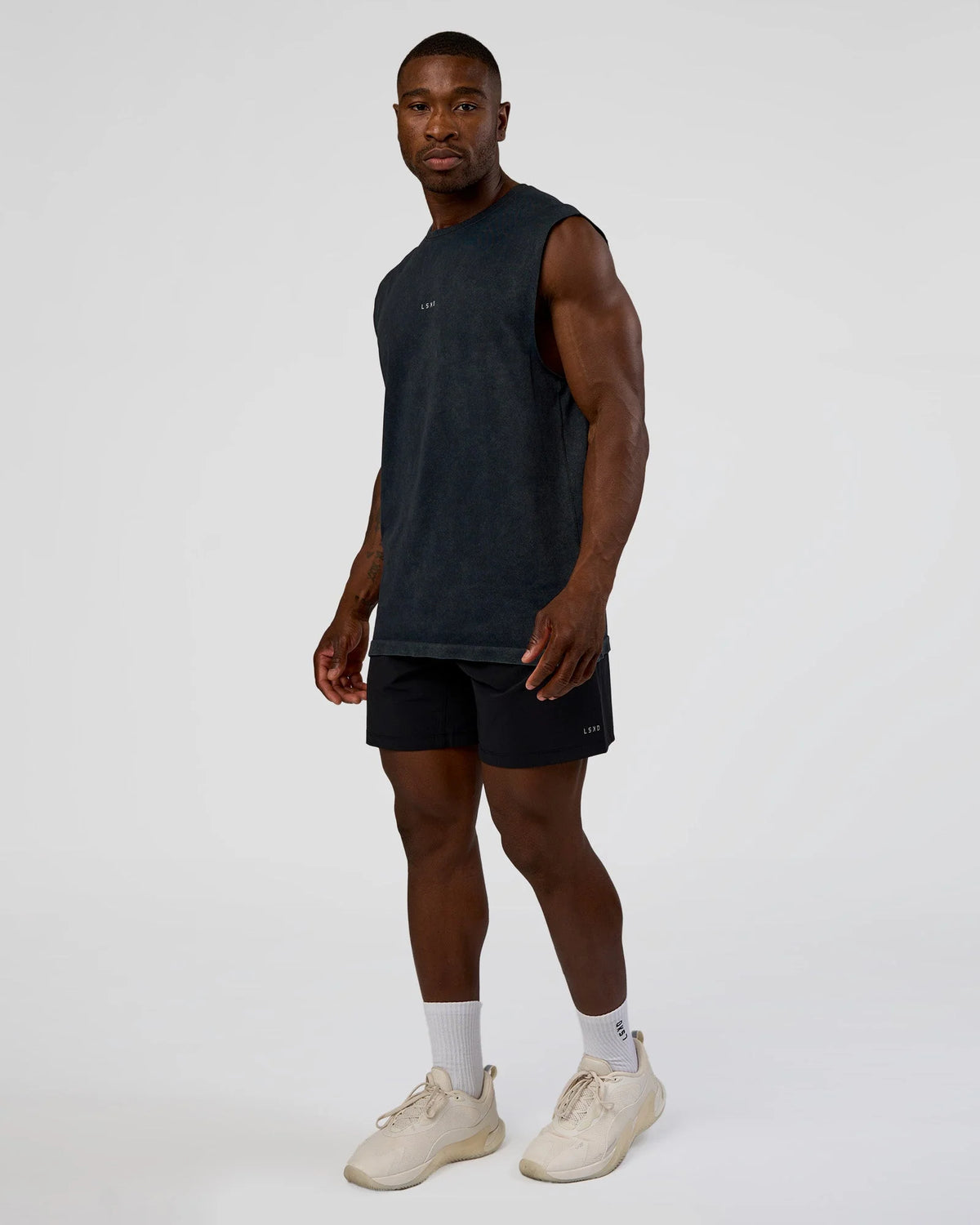 POWER MUSCLE TANK PIRATE BLACK WASHED