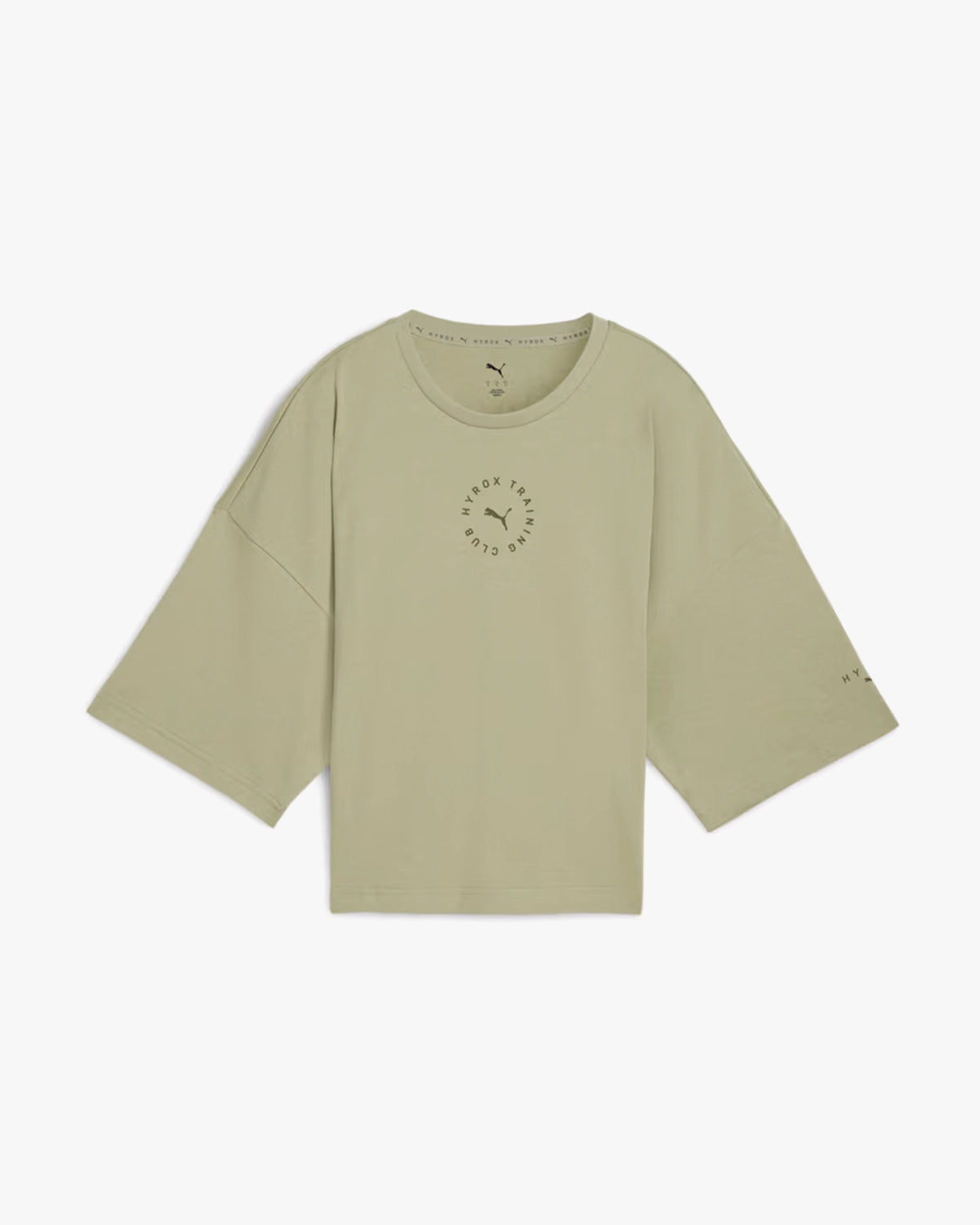 PUMA X HYROX WOMEN'S CROPPED LIFESTYLE TEE LUX ARMY