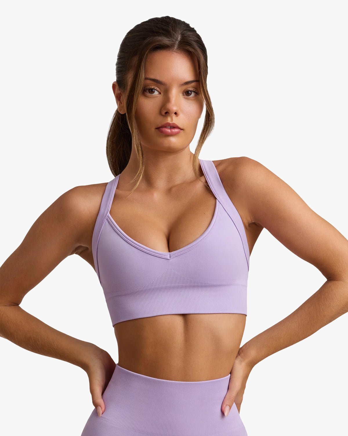 SUPER SCULPT SEAMLESS CROSS-BACK SPORTS SOFT LILAC
