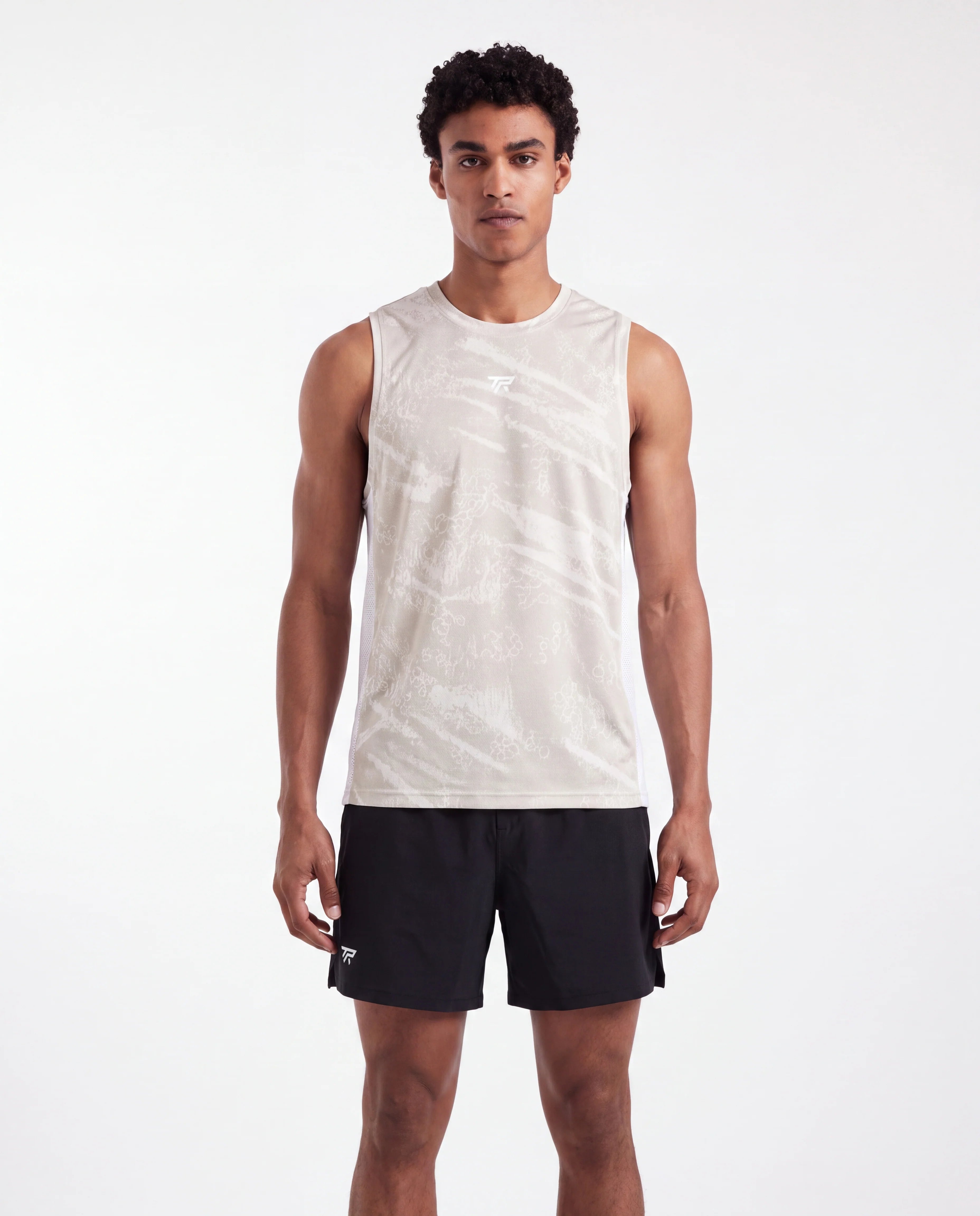TAPER Dune Sleeveless Running Tank Top Sand Dune Print